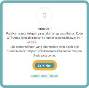 Klik "Send/Kirim" untuk mendapatkan SMS OTP